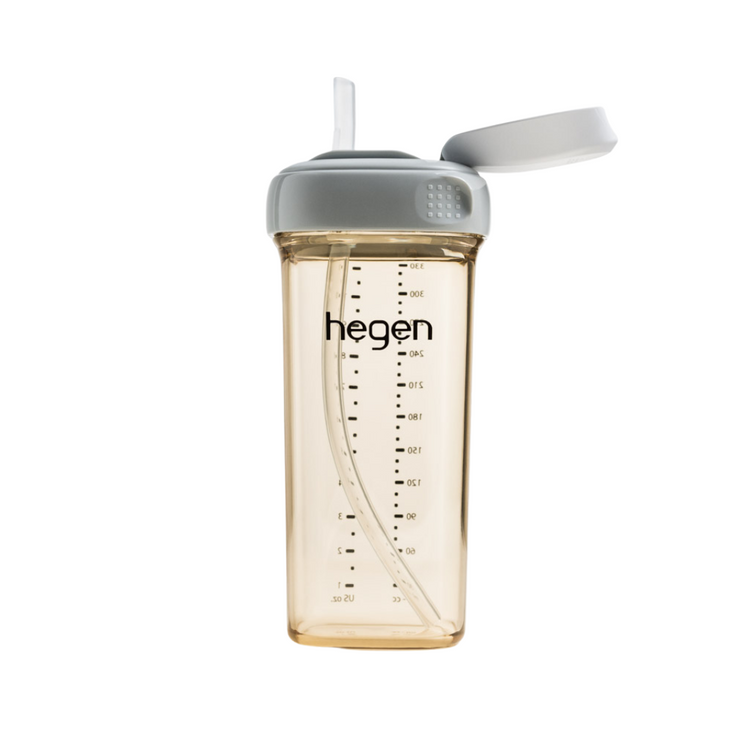NEW Hegen 330ml/11oz Straw Cup PPSU Grey (9 months and above)