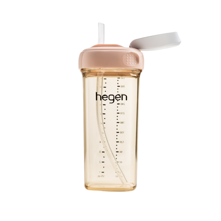 NEW Hegen 330ml/11oz Straw Cup PPSU Pink (9 months and above)