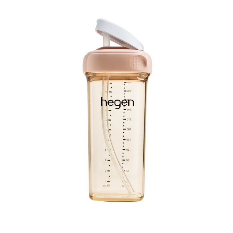 NEW Hegen 330ml/11oz Straw Cup PPSU Pink (9 months and above)