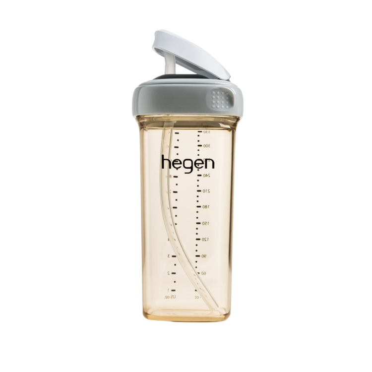 NEW Hegen 330ml/11oz Straw Cup PPSU Grey (9 months and above)