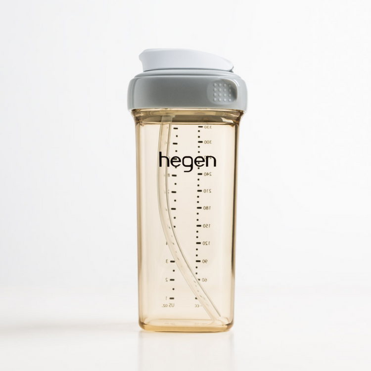 NEW Hegen 330ml/11oz Straw Cup PPSU Grey (9 months and above)