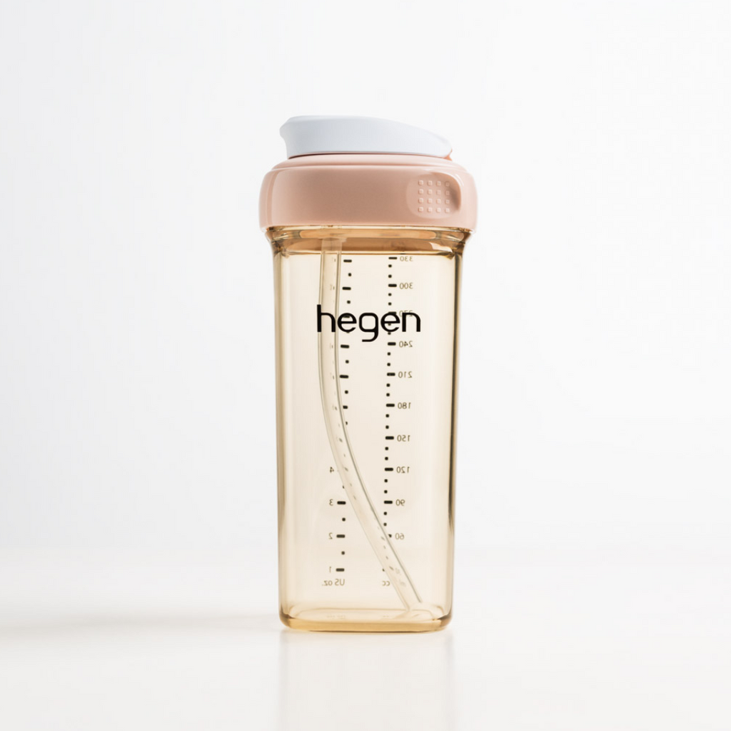 NEW Hegen  330ml/11oz Straw Cup PPSU Pink (9 months and above)