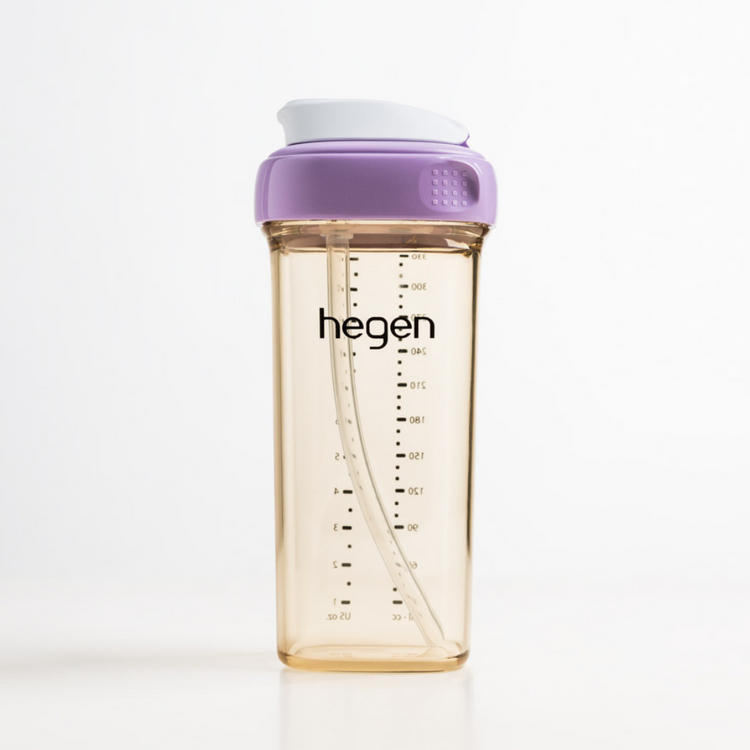 NEW Hegen 330ml/11oz Straw Cup PPSU Purple (9 months and above)