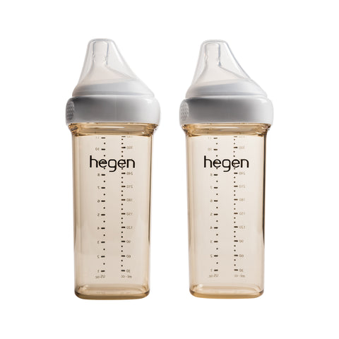 Hegen 330ml/11oz Feeding Bottle PPSU, 2-Pack with 2 x Fast Flow Teat (6 months and beyond)