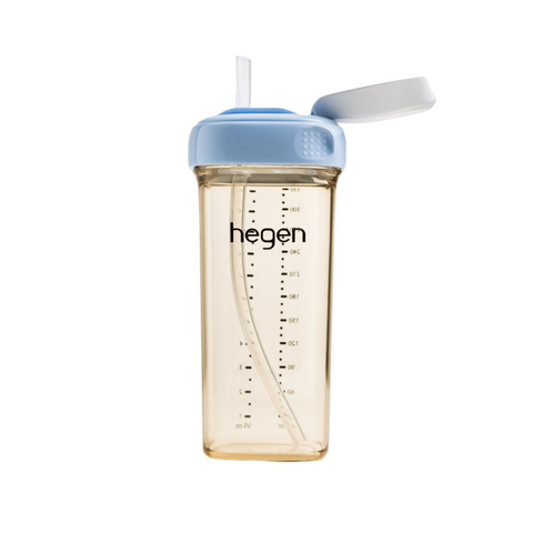 NEW Hegen 330ml/11oz Straw Cup PPSU Blue (9 months and above)