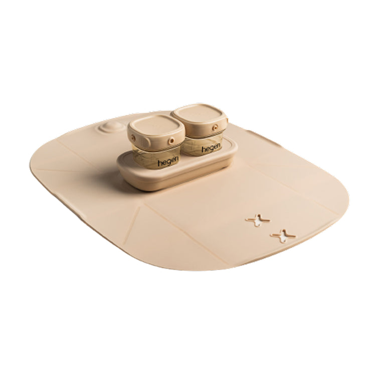 Hegen Mealtime Starter Kit with Foldable Placemat Taupe