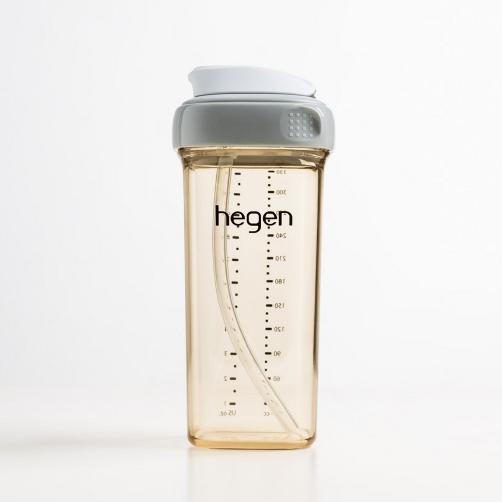 NEW Hegen 330ml/11oz Straw Cup PPSU Grey (9 months and above)