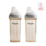 Hegen  330ml/11oz Feeding Bottle PPSU, 2-Pack with 2 x Fast Flow Teat (6 months and beyond)
