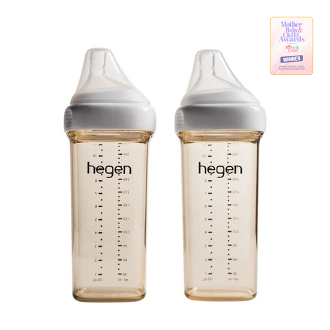 Hegen  330ml/11oz Feeding Bottle PPSU, 2-Pack with 2 x Fast Flow Teat (6 months and beyond)