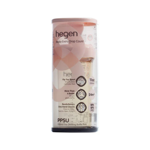 NEW Hegen 330ml/11oz Drinking Bottle PPSU Pink (24 months and above)