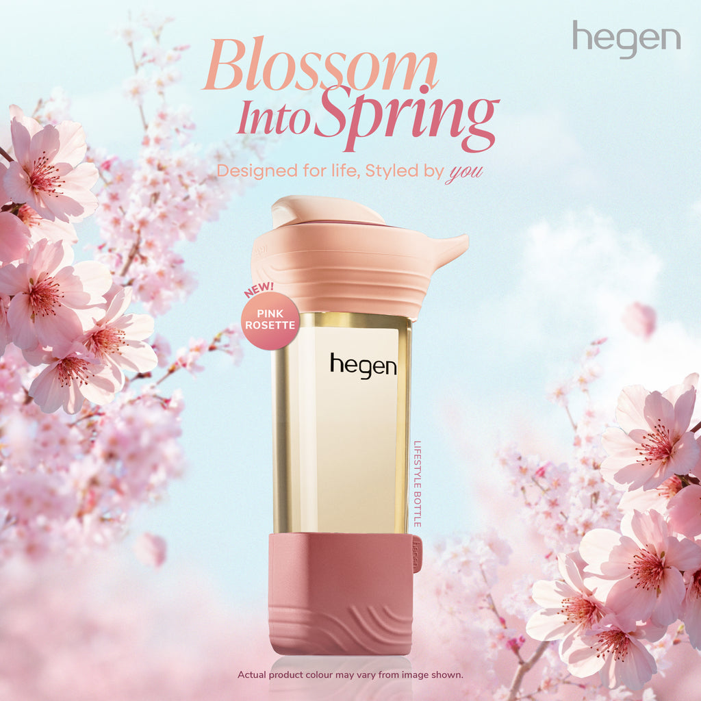 Hegen 450ml/15oz Lifestyle Bottle Pink Rosette with Loop and Boot