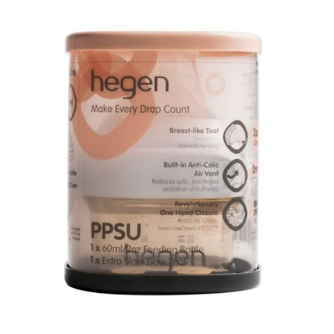 Hegen  60ml/2oz Feeding Bottle PPSU with Extra Slow Flow Teat (0 months)